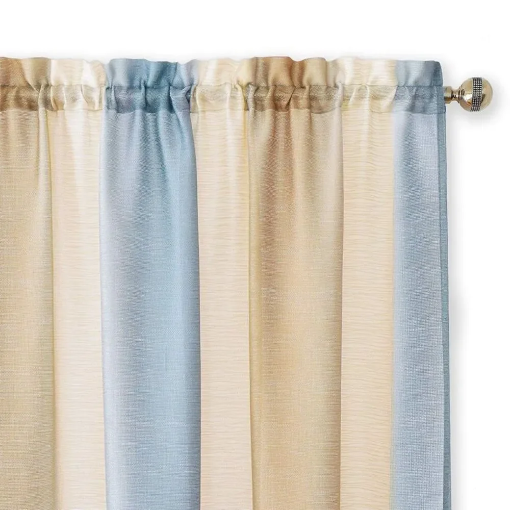 PowerSellerUSA Window Curtain Tight Woven 2-Pack Panels Light Filtering Rainbow